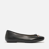 FitFlop DELICATO Bow Soft Leather Ballerinas In Black