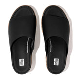 FitFlop Eloise Cork Wrap Leather Wedge Slides in Black