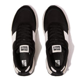 FitFlop F-mode Flow Fabric/suede/leather Flatform Sneakers In Black