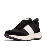 FitFlop F-mode Flow Fabric/suede/leather Flatform Sneakers In Black