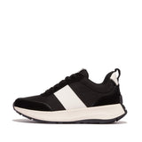 FitFlop F-mode Flow Fabric/suede/leather Flatform Sneakers In Black