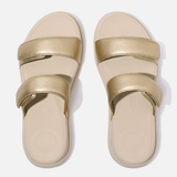FitFlop F-Mode Go Adjustable Two-Bar Slides in Platino