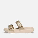 FitFlop F-Mode Go Adjustable Two-Bar Slides in Platino