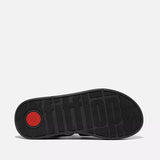 FitFlop F-MODE Leather Flatform Fisherman Sandals In Black