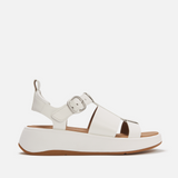 FitFlop F-MODE Leather Flatform Fisherman Sandals In Urban White