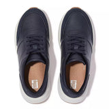 FitFlop F-Mode Leather Suede Flatform Sneakers Midnight Navy