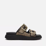 FitFlop GEN-FF Buckle Graphic-Weave Two-Bar Slides In Black