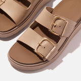 FitFlop Gen-Ff Buckle Two-Bar Leather Slides in Classic Beige