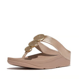 Fitflop Halo Bead-circle Toe Post Sandals Metallic In Platino