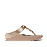 Fitflop Halo Bead-circle Toe Post Sandals Metallic In Platino