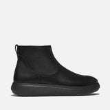 FitFlop iQ-COMFF Leather Zip Ankle Boots In Black