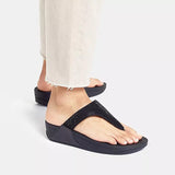 FitFlop LULU Crystal Toe-Post Sandals In Black