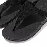FitFlop LULU Crystal Toe-Post Sandals In Black