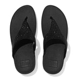 FitFlop LULU Crystal Toe-Post Sandals In Black