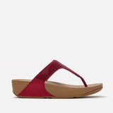 FitFlop LULU Crystal-Embellished Toe-Post Sandals In Berry