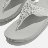 FitFlop Lulu Crystal-Mix Toe-Post Sandals in Silver