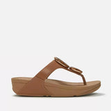 FitFlop LULU Marbled-Stone Toe-Post Sandals In Deep Tan