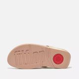 FitFlop LULU Metallic Leather Toe-Post Sandals In Platino