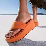 FitFlop Platforms Wedge Toe-Post Sandals in Satsuma