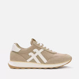 FitFlop RETRO-Q FF Fabric/Suede Trainers In Cappuccino