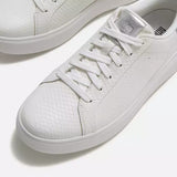 FitFlop RTG Leather Trainers In White/Silver