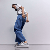 FitFlop RTG Metallic-Leather Trainers In Silver