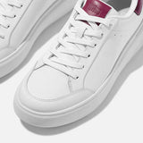 FitFlop RTG Sequin-Backtab Leather Trainers in Urban White Mauve Wine