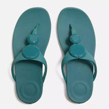 FitFlop SOLAY Glossy-Disc Toe-Post Sandals In Teal