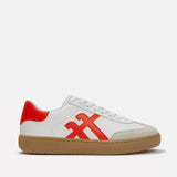 FitFlop THE DASH T-Toe Leather Trainers In Cherry Tomato