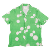 Folk Short Sleeve Soft Collar - Green Dot Print