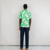 Folk Short Sleeve Soft Collar - Green Dot Print