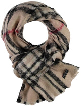 Fraas Boucle Check Blanket Scarf 170 Beige