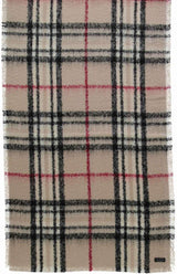 Fraas Boucle Check Blanket Scarf 170 Beige