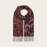 FRAAS Cashmink Scarf With An Abstract Pattern In Denim Dust