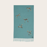 FRAAS Cashmink Stole With Embroidered Bows In Crystal Teal