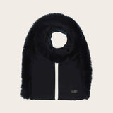 FRAAS Single Coloured Poncho With Faux Fur Trim In Midnight
