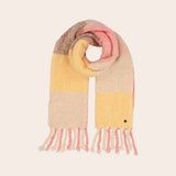 FRAAS Sustainability Edition Checked Scarf With XL Fringes In Powder Rose