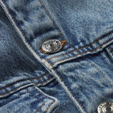 FRAME The Nipped Collarless Denim Jacket in Umbria