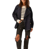 Free People Denim Car Coat
