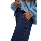 Free People All Out Satin Pants In Blue