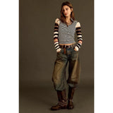 Free People Avery Zip Up In Black Combo