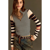 Free People Avery Zip Up In Black Combo