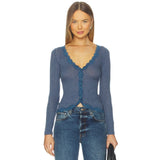 Free People Big Love Cardi In Ocean Heather