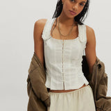 Free People Bridgette Corset Top in Ivory