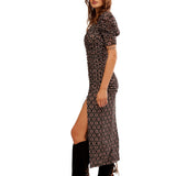 Free People Briella Midi Dress In Black Combo