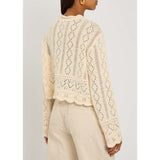 Free People Charlotte Cotton Blend Crop Pointelle Sweater In Shortbread
