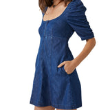 Free People Cheyenne Denim Mini Dress