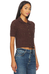 Free People Daylight Cardigan In Chocolate