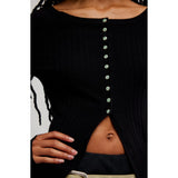Free People East Side Cardigan In Black