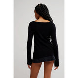 Free People East Side Cardigan In Black
